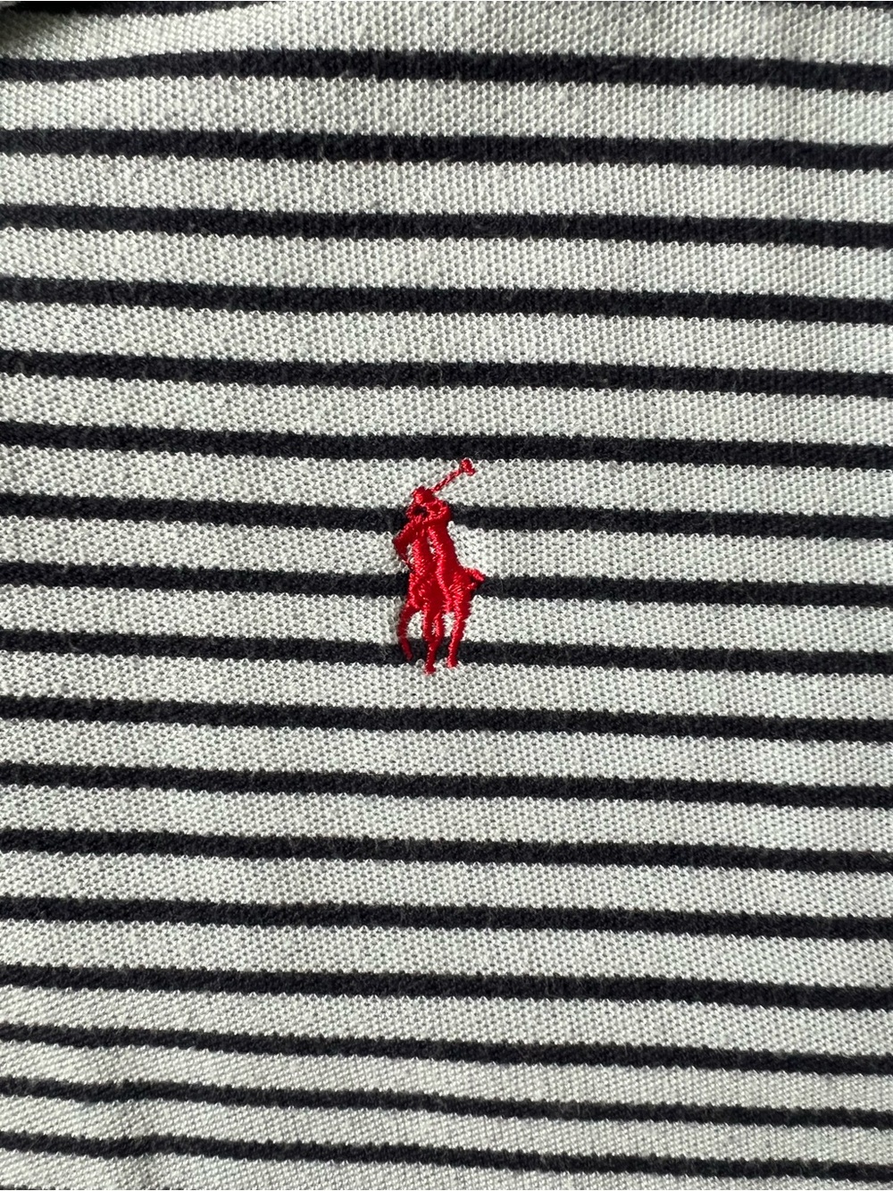 Polo Ralph Lauren Classic Fit Striped Mesh Polo Shirt Cotton Navy/ Light Blue XL - Picture 4 of 6